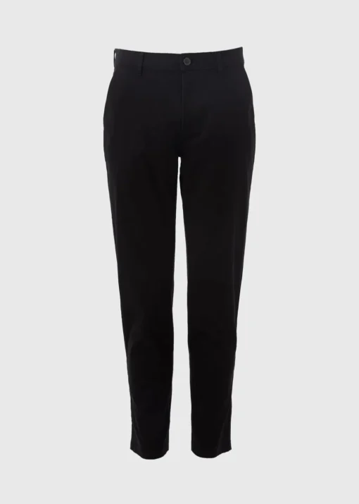 Black Straight Fit Stretch Chinos