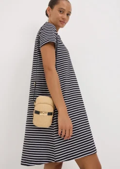 Black Stripe Mini T-Shirt Dress