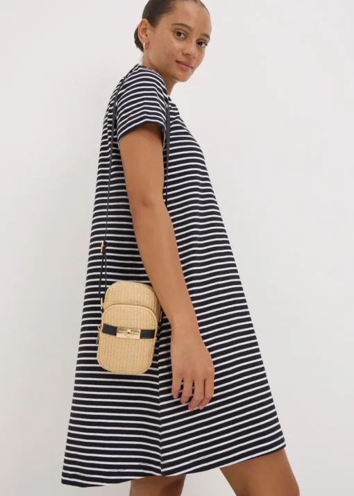 Black Stripe Mini T-Shirt Dress