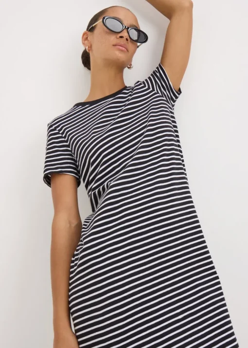 Black Stripe Mini T-Shirt Dress