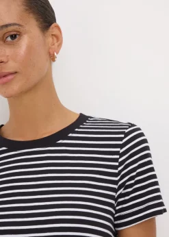 Black Stripe Mini T-Shirt Dress