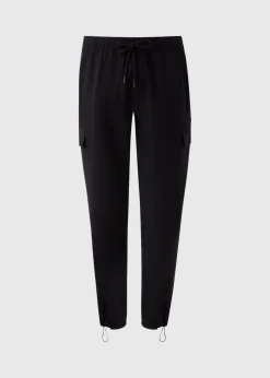 Black Tech Cuffed Cargo Trousers