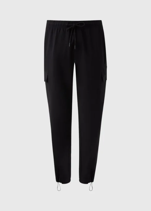 Black Tech Cuffed Cargo Trousers