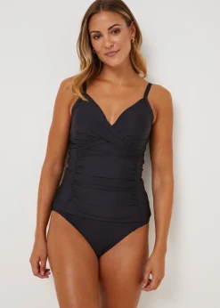 Black Tummy Control High Waisted Bikini Bottoms