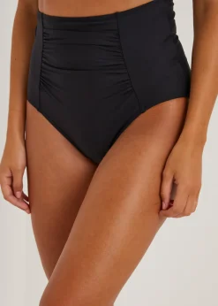 Black Tummy Control High Waisted Bikini Bottoms