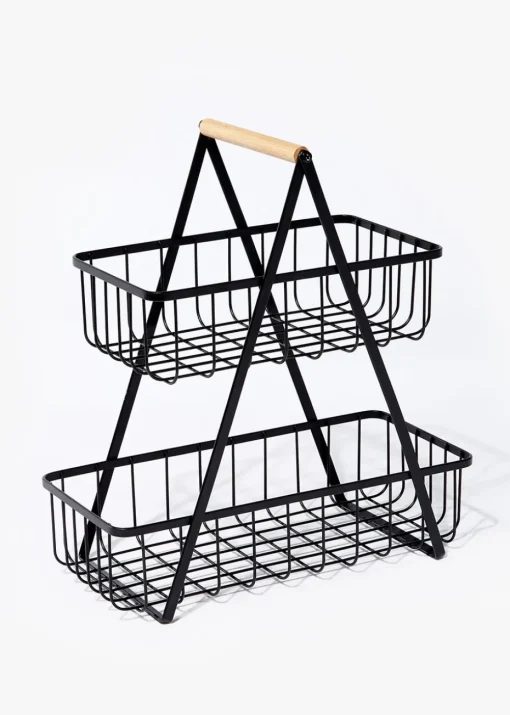 Black Wire Stackable Storage Basket