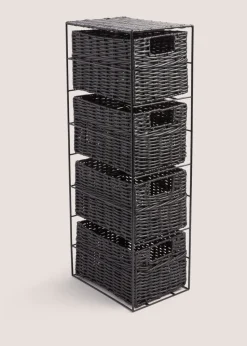 Black Woven Plastic Drawers