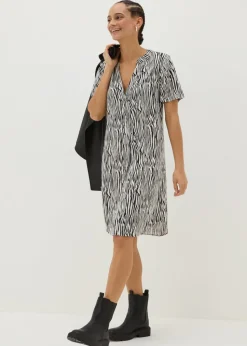 Black Zebra Print Tunic Dress