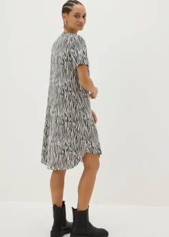 Black Zebra Print Tunic Dress