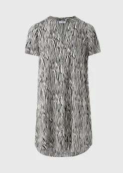 Black Zebra Print Tunic Dress