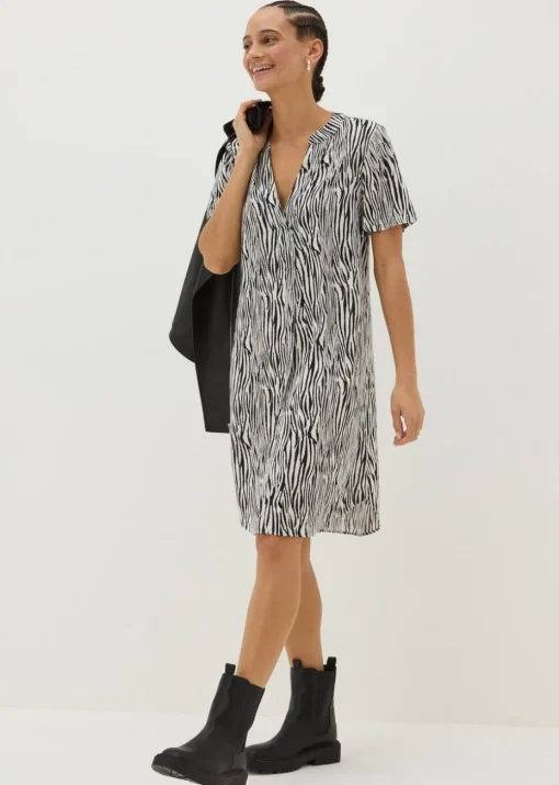 Black Zebra Print Tunic Dress