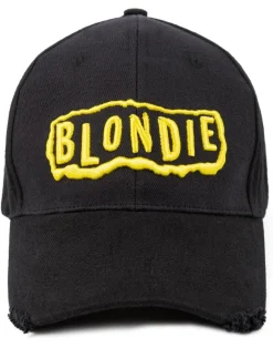 Blondie Black Logo Adjustable Curved Peak Baseball Cap
