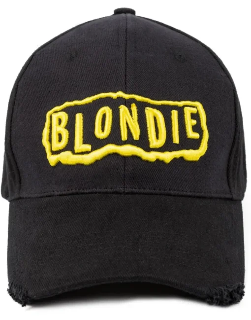Blondie Black Logo Adjustable Curved Peak Baseball Cap
