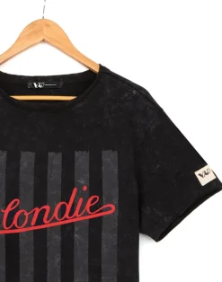Blondie Mens Black Band Logo T-Shirt