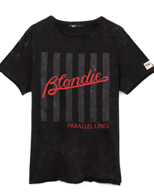 Blondie Mens Black Band Logo T-Shirt