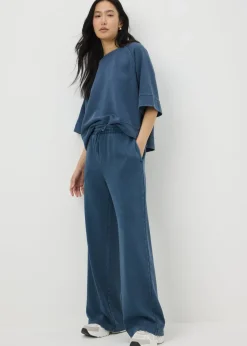 Blue Acid Wash Jogging Bottoms