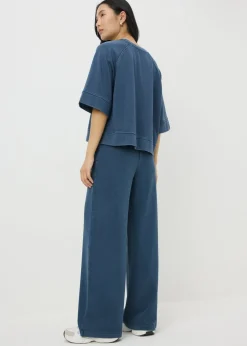 Blue Acid Wash Jogging Bottoms