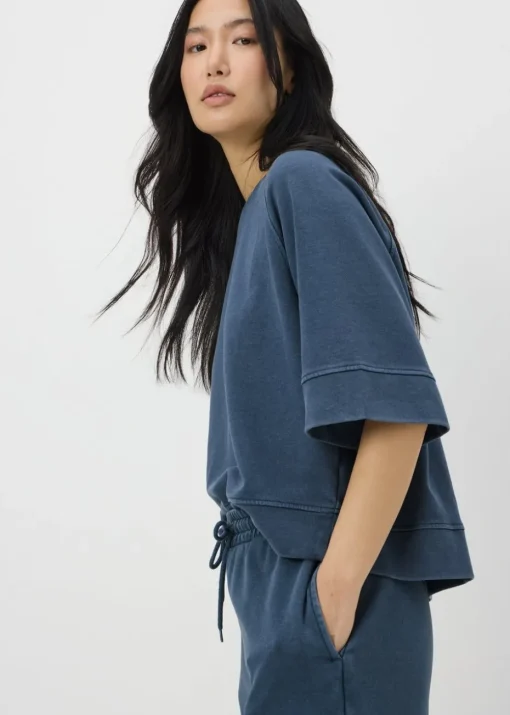 Blue Acid Wash Short Sleeve Top