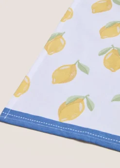 Blue and Yellow Lemon Printed Tea Towels