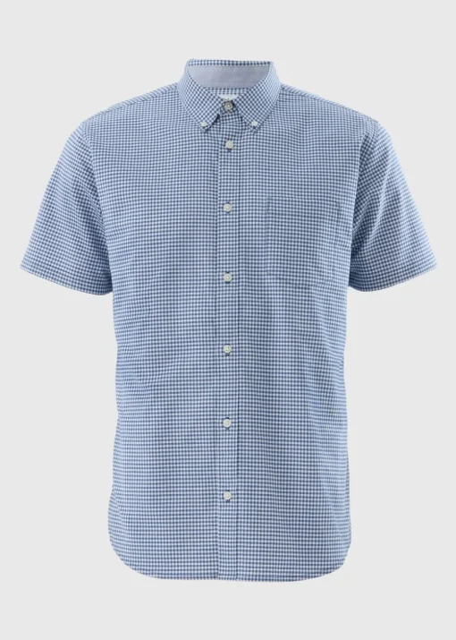 Blue Check Short Sleeve Oxford Shirt