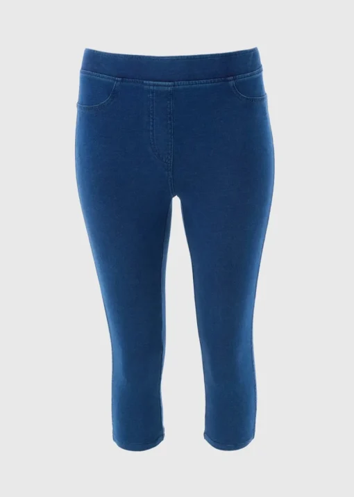 Blue Denim Cropped Jeans