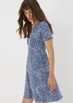 Blue Ditsy Floral Mini Dress