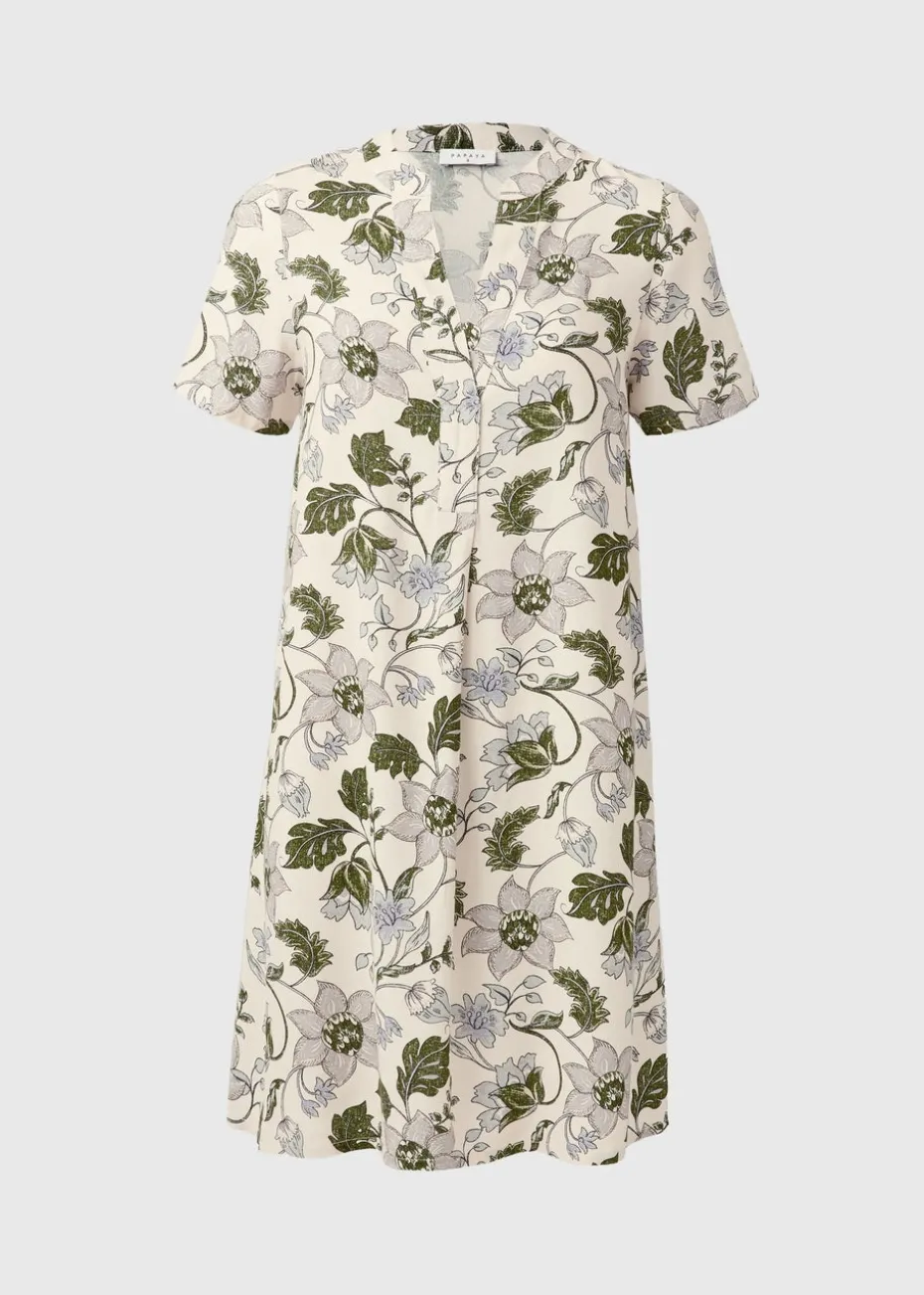 Blue Floral Popover Tunic Dress