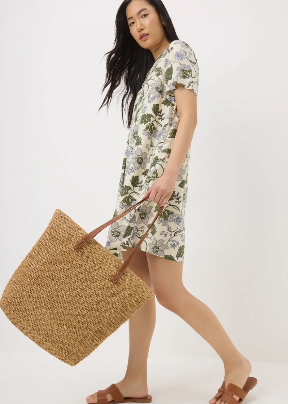 Blue Floral Popover Tunic Dress