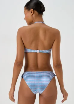 Blue Geo Print Twist Bottoms