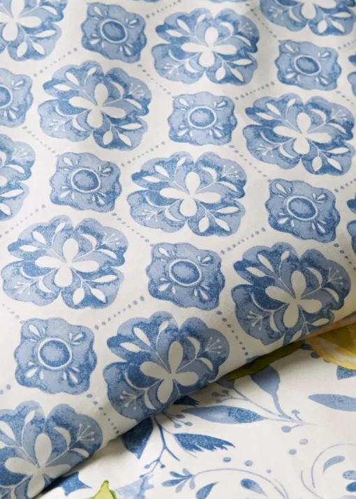 Blue Lemon Tiles Duvet Set