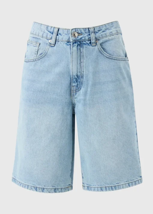 Blue Lightwash Relaxed Knee Length Shorts