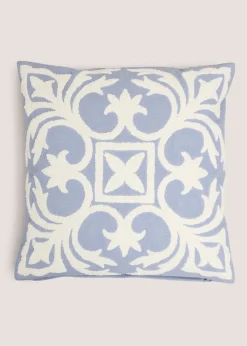 Blue Ornate Embroidery Cushion