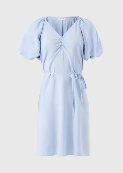 Blue Puff Sleeve Mini Dress