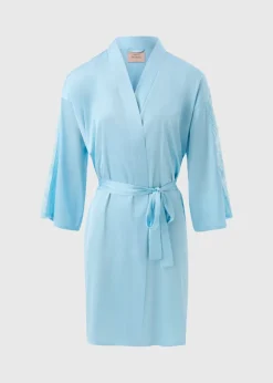Blue Satin Dressing Gown