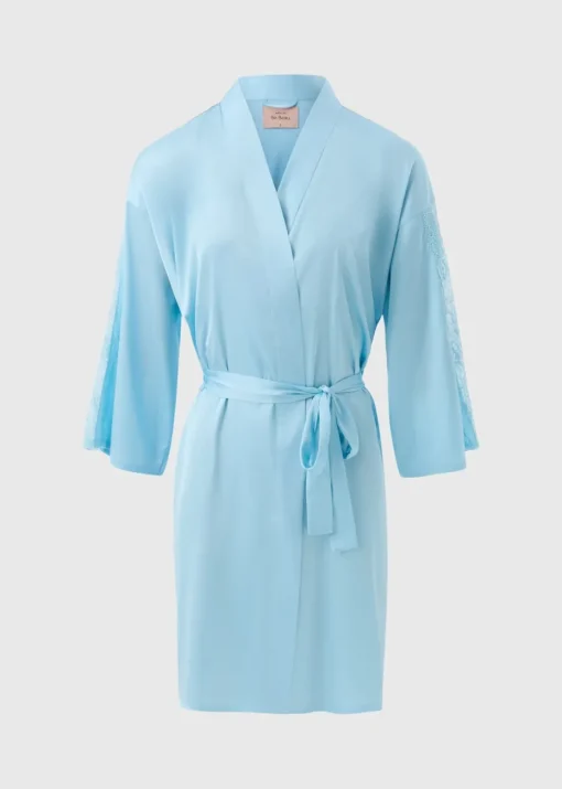 Blue Satin Dressing Gown