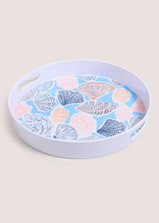 Blue Shell Melamine Tray