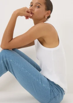 Blue Stripe Cropped Jeggings