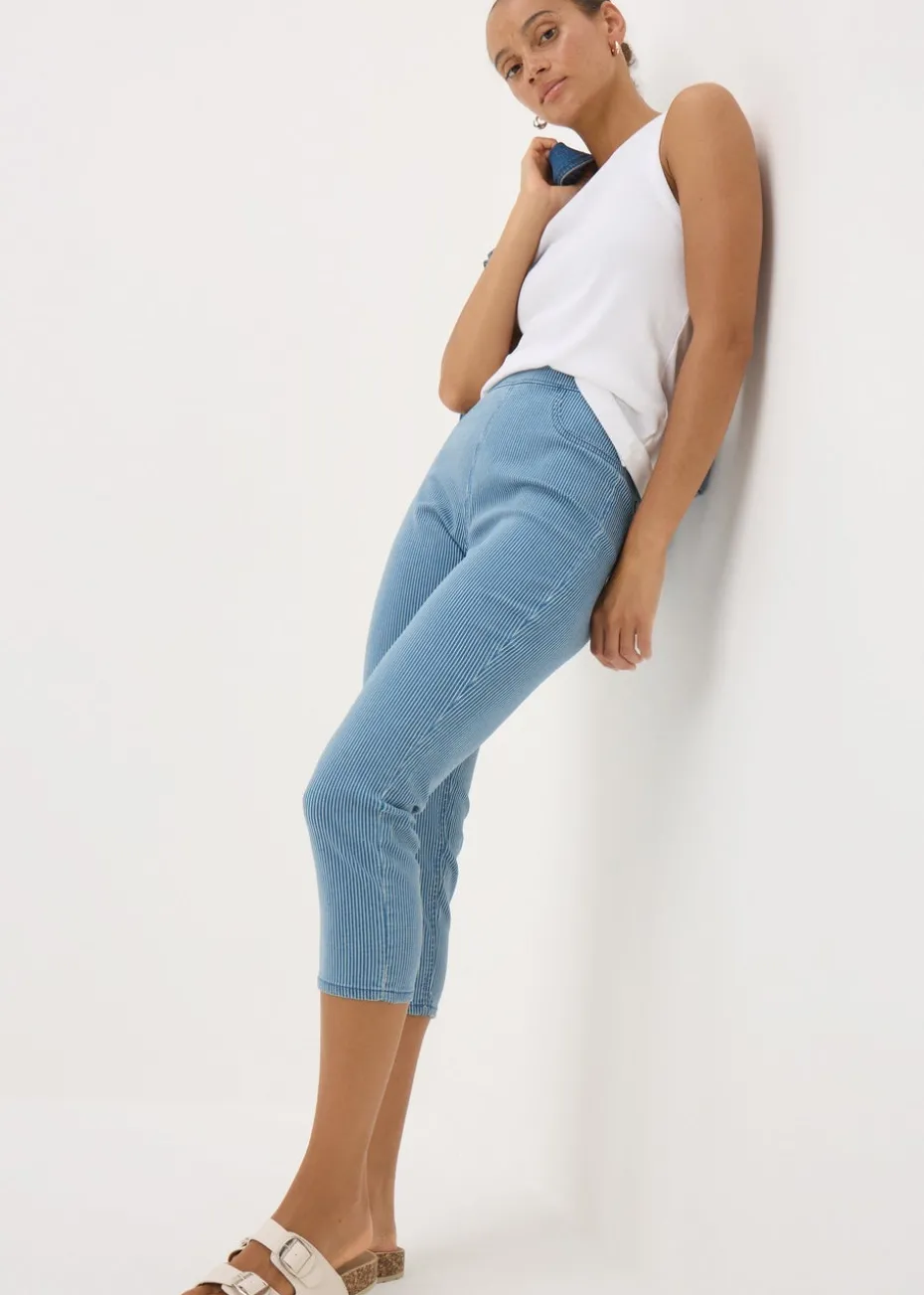 Blue Stripe Cropped Jeggings