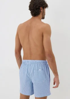 Blue Stripe Seersucker Swim Shorts