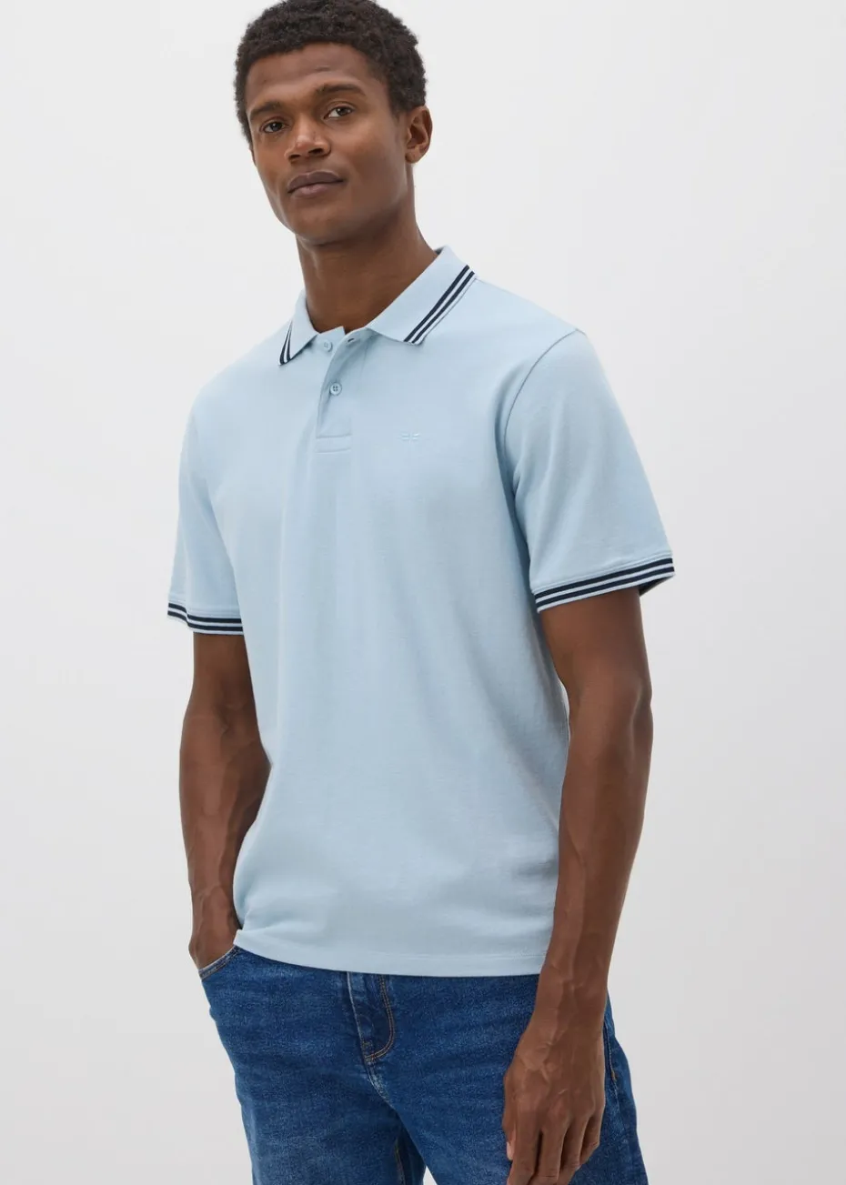 Blue Tipped Polo Shirt