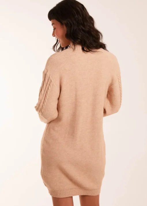 Blue Vanilla Beige Cable Knit Dress