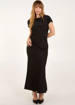 Blue Vanilla Black Bias Cut Batwing Slip Dress