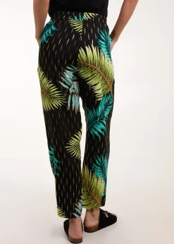 Blue Vanilla Black Palm Print Trousers