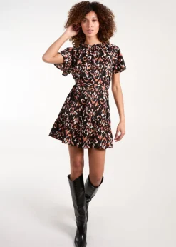 Blue Vanilla Black Raglan Frill Sleeve Mini Dress
