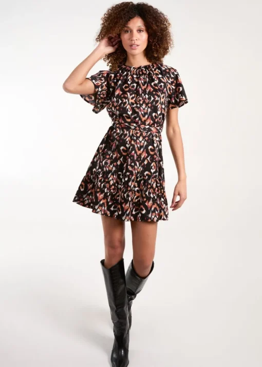 Blue Vanilla Black Raglan Frill Sleeve Mini Dress