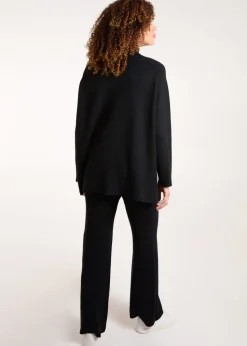 Blue Vanilla Black Ribbed High Neck Co-Ord Set