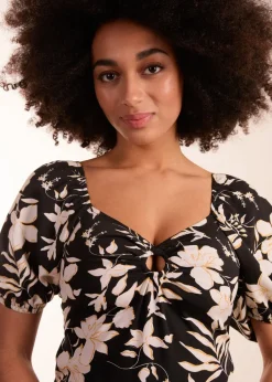 Blue Vanilla Black Ring Detail Mini Dress