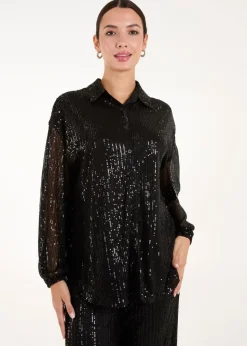 Blue Vanilla Black Sequin Shirt