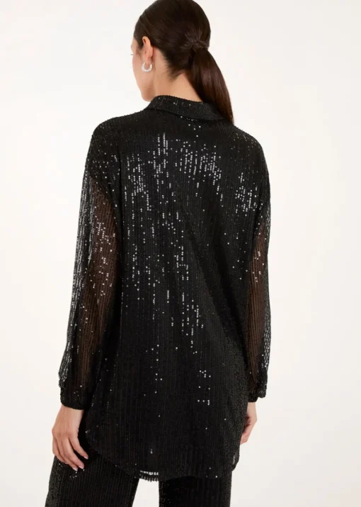 Blue Vanilla Black Sequin Shirt