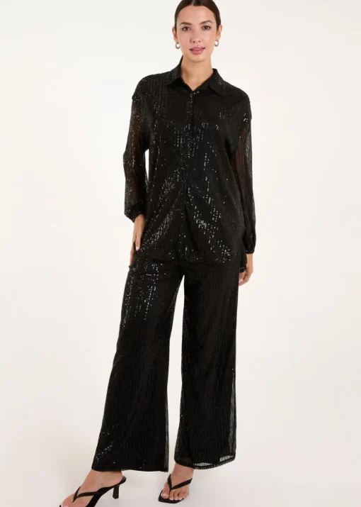 Blue Vanilla Black Sequin Shirt